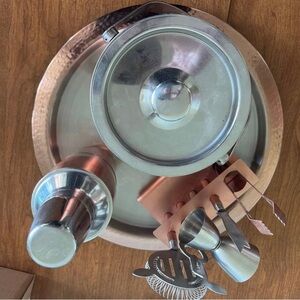 Bar accessories tool set with tray and ice container